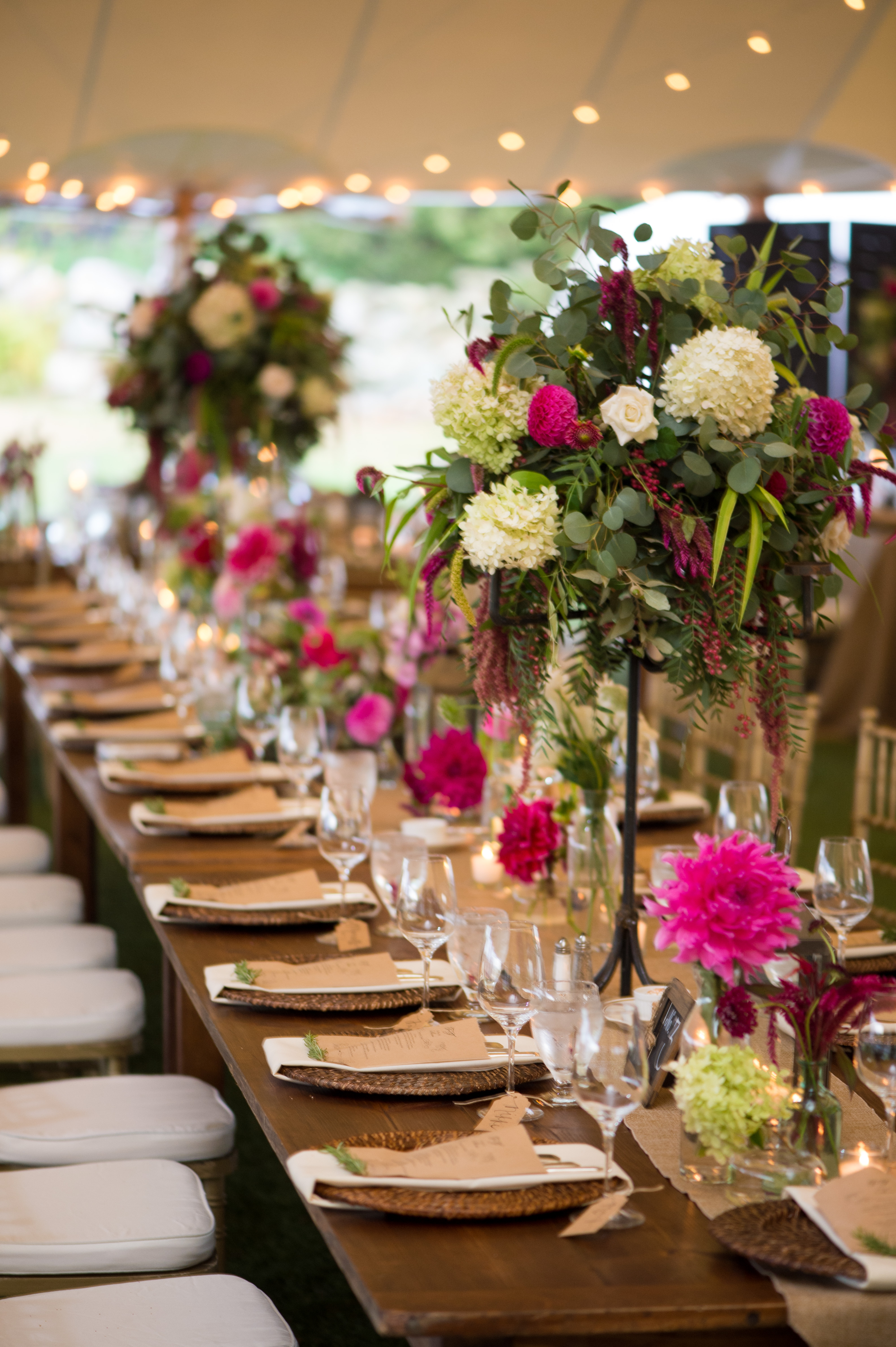Long Table Centerpieces By Blush Floral Design