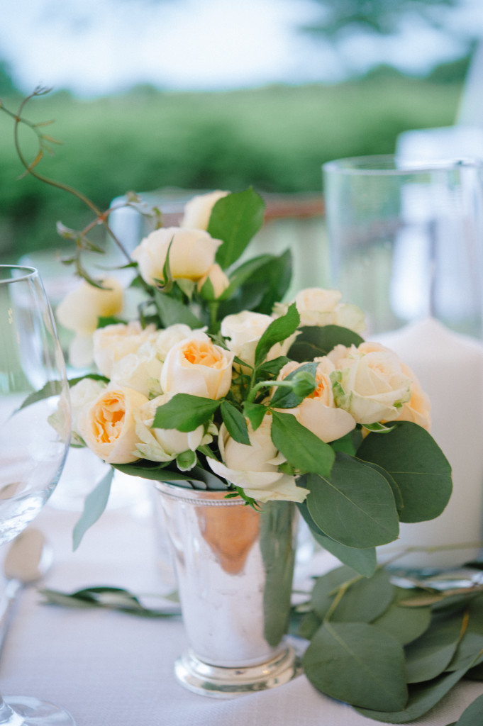 garden Roses in Mint Julep Cup