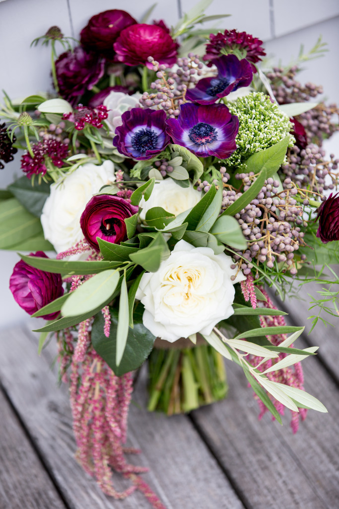 Burgundy and White Bouquet