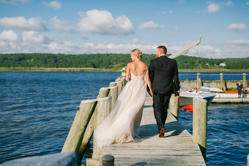 CT Wedding, Bride and Groom Boat Sendoff