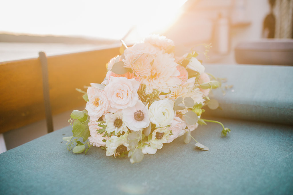 Blush Bridal  bouquet with anemone