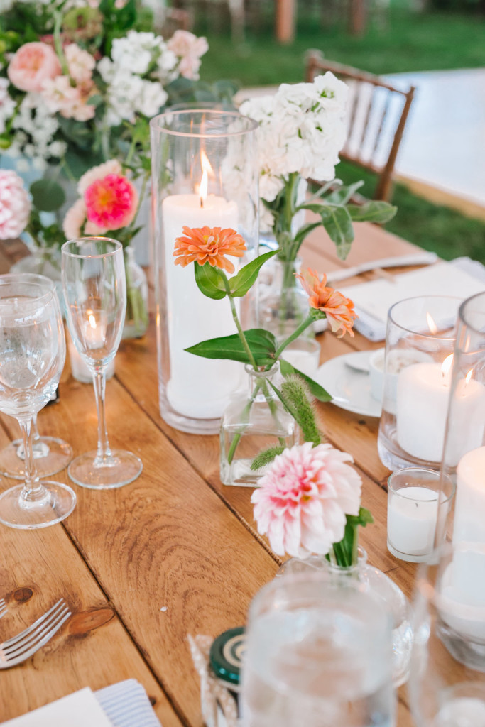 Farm Tables with candles