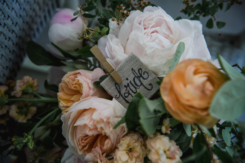 Peach Juliet Garden Rose Bridal Bouquet