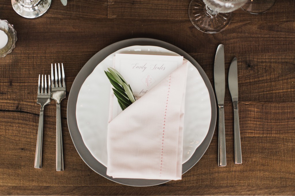 placesetting with olive branch